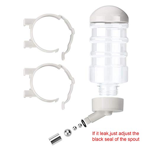 No Drip Dog Kennel Water Bottle Dispenser for Crate, 400ml Dripless Pet Drinking Fountains Kettle with Automatically Feedi...