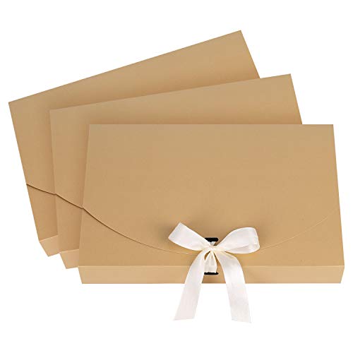 10Pcs Gift Boxes with Ribbon Bowknot Kraft Paper Gift Bag Envelope Wrapping Box Scarf Lingerie Necklace Shirt Gift Packagi...