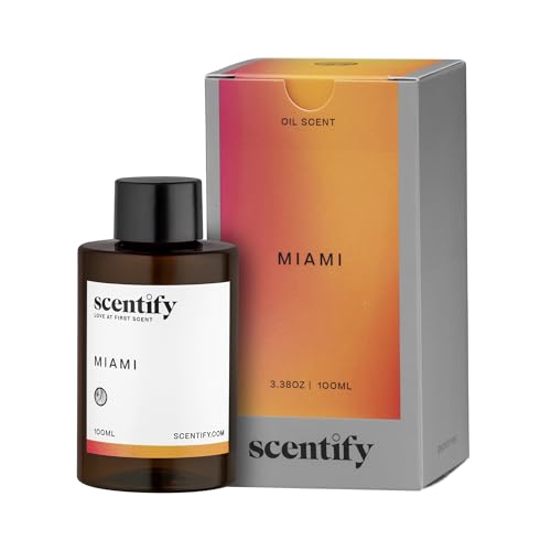 Scentify Miami Aroma Oil Refill Scent for Oil Diffusers - Creamy, Cashmere, Sandalwood, Musk Scents - Luxurious Relaxing A...