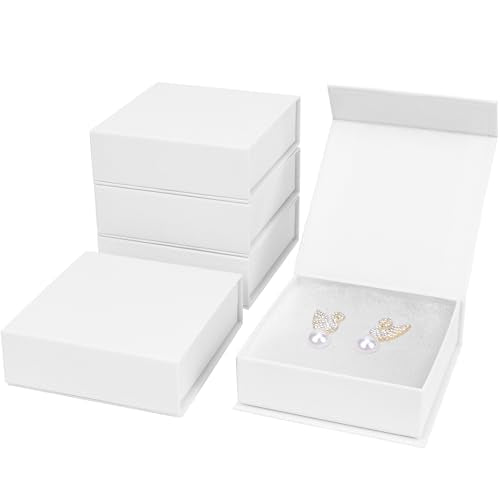 Mirgrime Jewelry Gift Boxes, 5 Pack 3.5x3.5x1 inch Small Jewelry Boxes, Cardboard Box for Necklaces Bracelet Earring Ring...