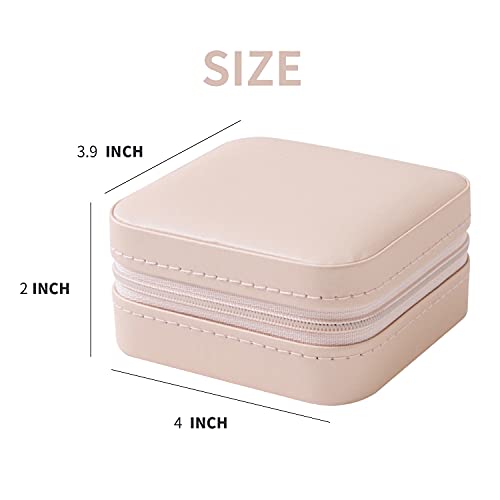 KElofoN Travel jewelry case Travel jewelry box Travel Jewelry Organizer Small box Gift for Girls Women with Mirror(Pink)