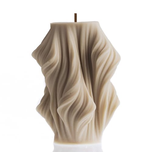 LAWA Cascading Wave Candle - Large Beautiful Handmade Pillar Scented Soy Wax Elegant Bubble Aesthetic Candle Housewarming ...