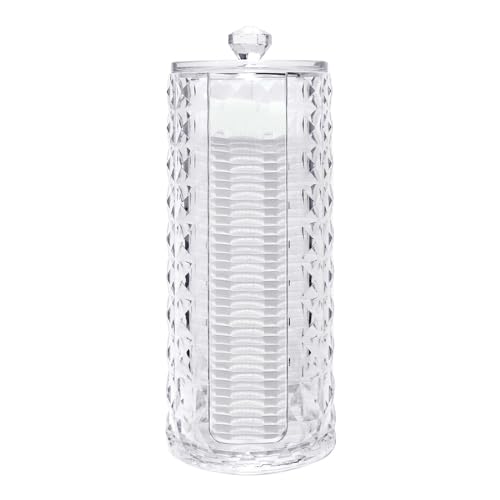 Obsoorth 33.8oz Clear Cosmetic Cotton Pads Rounds Holder Easy Accessing Acrylic Makeup Removers Pad Organizer Dispenser wi...
