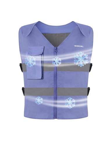 HENNCHEE Cooling Safety Vest for Men & Women, 12PCS Ice Packs, Body Cool Clothing for Hot Weather Outside Workers