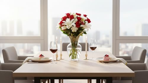 STARGAZER BARN Red Royale Rose Bouquet (Vase Included) - Hand-Tied in the USA - Fresh Flower Delivery for Birthday, Annive...