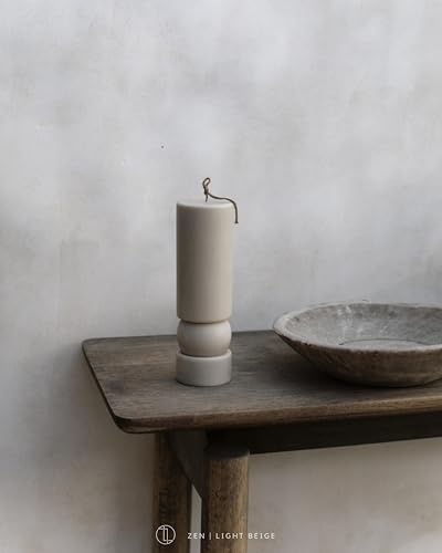 LAWA Zen Candle - Beautiful Handmade Pillar Scented Soy Wax Elegant Aesthetic Candle Housewarming Gift Home Room Shelf Dec...