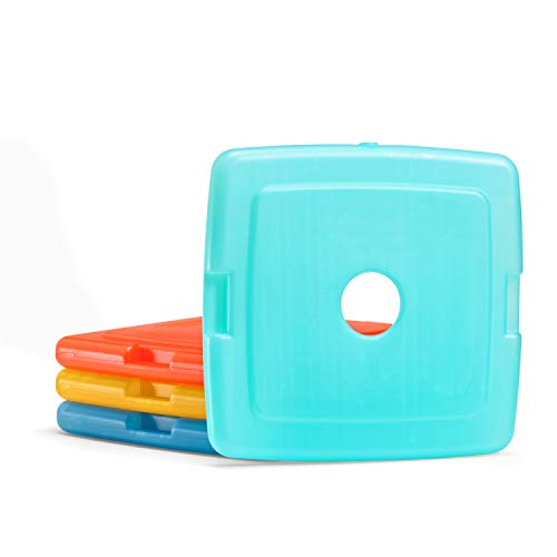 Cool Coolers By Fit & Fresh 4 Pack Slim Ice Packs, Quick Freeze Space Saving Reusable Ice Packs for Lunch Boxes or Cooler...