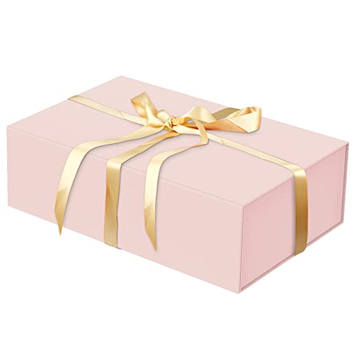 Luxury Large Gift Box 13.8"x9"x4.3" Storage Box Ribbon Magnetic Closure for Luxury Packaging Box for Mother's Day, Birthda...