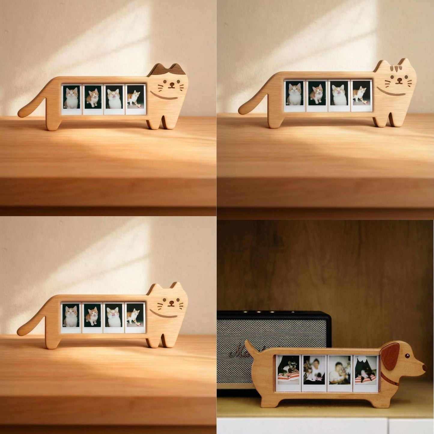 Cute Kitten Wooden Photo Frame For Capturing Seasonal Snapshots