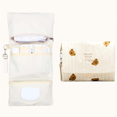 MODAKIDS Baby Bag Organizer, Waterproof Mini Diaper Bag, Foldable Mom Travel Set, Diaper Organizer, with Gift for Baby Sho...