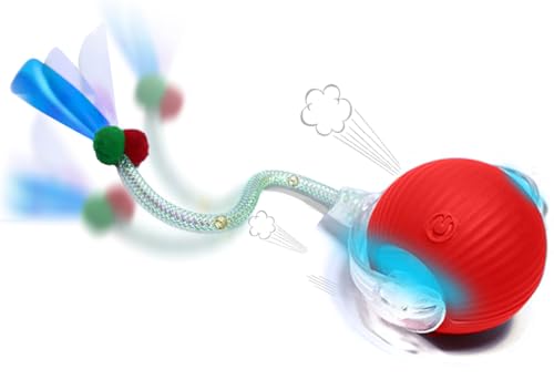 GlowPounce Interactive Rolling Ball Toy for Indoor Cats & Small Dogs – Motion-Activated Smart Moving Ball with LED Lights...