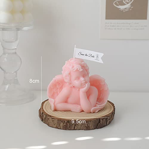Angel Shaped Scented Candle,150G Aroma Soy Wax Decorative Candle,Handmade Aesthetic Candle for Table Photo Prop Birthday G...