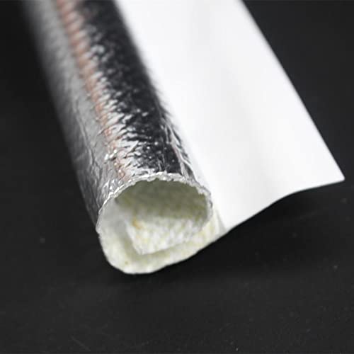 13mm - 1/2" Self Closed Aluminized Sleeve Heat Shield Protection Side Entry High Temp for Hoses, Wire Harnesses, Cables, A...