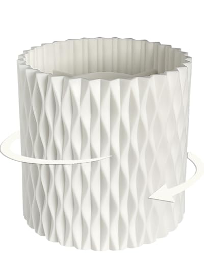 Lebenrich Rotating Pen Holder for Desk, 5 Slots Unique White Desk Organizer Easthetic Desktop Supplies and Accessories for...