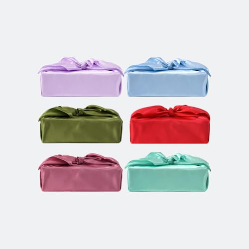 6 PCS/Set Minimalist Gift Wrapping Scarf - Multi-Color Satin Fabric Bundling Cloth for Stylish Present Packaging