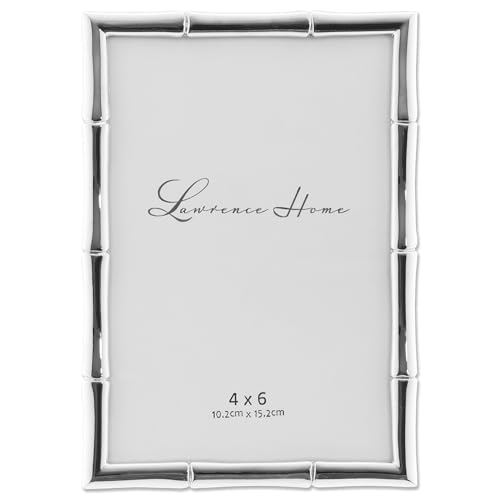 Lawrence 710146 Silver Metal Bamboo 4x6 Picture Frame