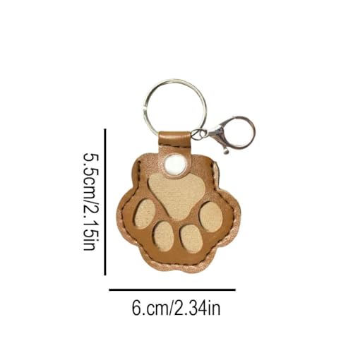 DTREELS Dog Fur Storage Key chain, Cute Leather Paw Key chain Pet Hair Keepsake Keyring, Unique Memorial Collection Keychain