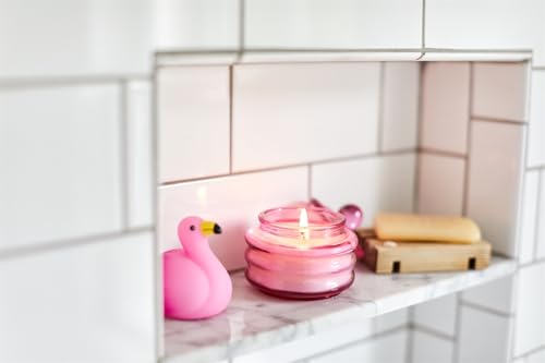 Paddywax Scented Candles Beam Glass Jar Candle with Lid Luxury Artisan, 3-Ounce, Fuchsia Pink - Desert Peach