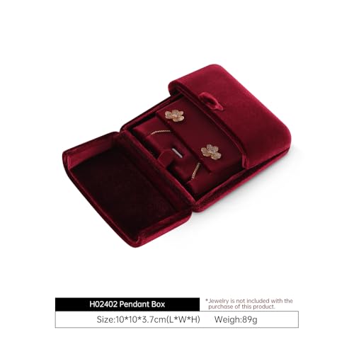 Dansmiy Resilient Velvet Earrings Necklace Dual-Purpose Storage Box, Stud Earring Display Box For Girlfriend Wife, Premium...