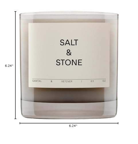 Salt & Stone Scented Candle for Women & Men | Coconut & Soy Blend Wax | Hand-Poured, Aromatic & Fragrant | 100% Cotton Wic...