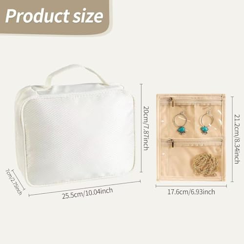GSXRB Jewelry Organizer Travel Portable Earring Necklace Ring Jewelry Organizer Large Capacity Foldable Multi-Layer Classi...