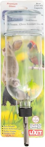 Lixit® Chew Proof Flat Sided Water Bottles for Rabbits, Ferrets, Rats, Birds, Hamsters, Guinea Pigs, Chinchillas Gerbils a...
