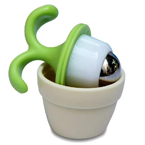 VUFVOID 2PCS Handheld Body Massager Mini Potted Plant Shaped Roller Ball Bead Relaxation Neck Foot Face Pot Desk Decor Mas...