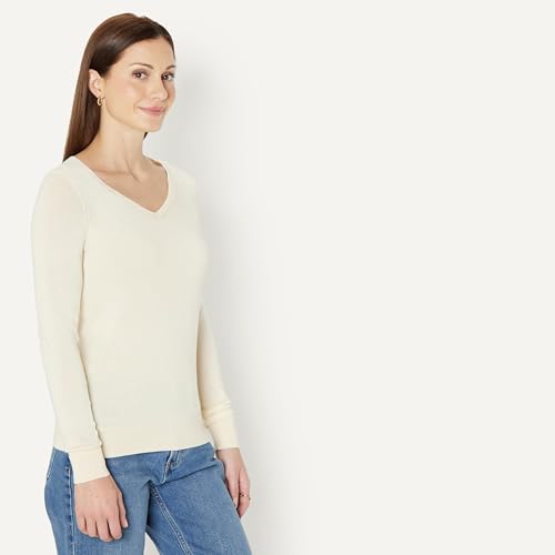 Amazon Essentials Women's Regular-Fit Lightweight Long-Sleeve V-Neck Sweater