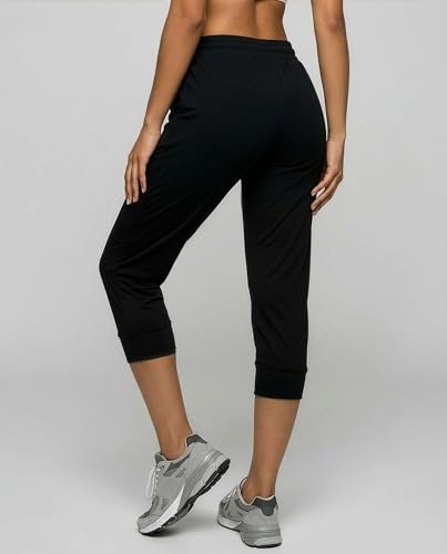 Real Essentials 3-Pack: Women's Ultra Soft Lounge Capri Joggers Sweatpants Athletic Yoga with Pockets(Available in Plus Size)