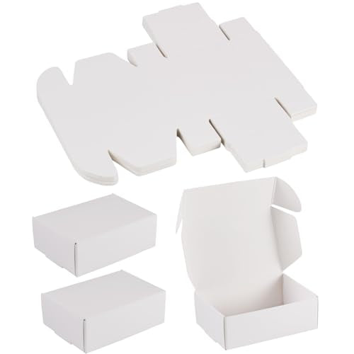 Craftdady 20pcs White Shipping Boxes 3.26"x2.36"x1.18" Foldable Paper Mailer Boxes for Small Business Small Gift Packaging...