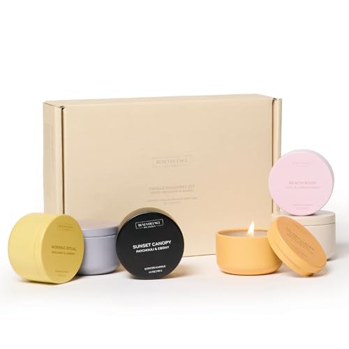 Benevolence LA Candle Gift Set – 6 Soy Scented Candles (1.4 oz) | Aromatherapy Candles with Orange, Eucalyptus, Rose & Jas...