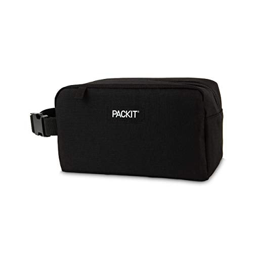 PackIt(R) Freezable Snack Box, Black, Built with EcoFreeze(R) Technology, Collapsible, Reusable, Zip Closure with Buckle H...