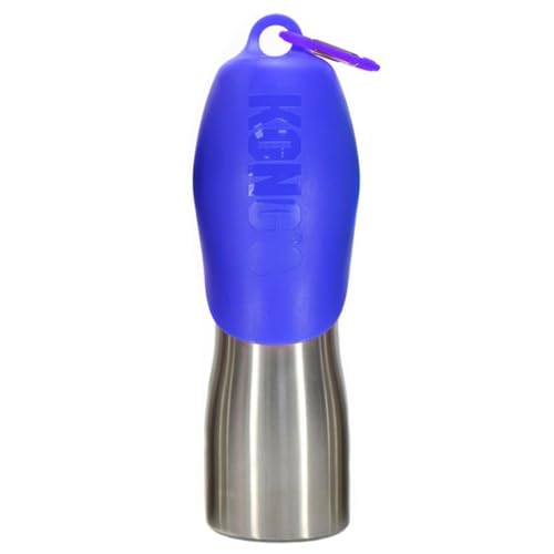 Kong H2O Stainless Steel Dog Water Bottle & Pet Travel Bowl, 25 oz - Blue