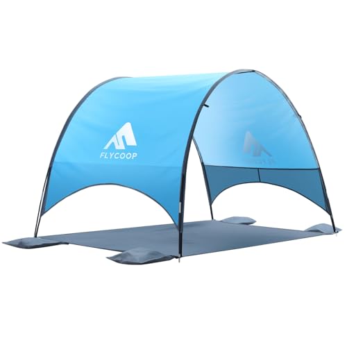 Flycoop 2026 Upgraded Beach Umbrella Canopy with UPF 50+ UV Protection – Portable Beach Tent for Sun, 360° Ventilation, 4 ...
