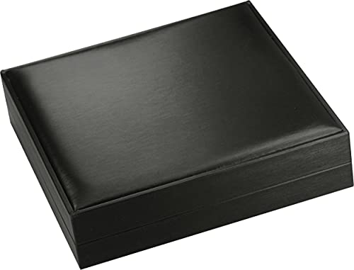 Black Color Extra Large Necklace Ring Earrings Bracelet Sets Gift Box Luxury Soft Touch PU Leather Material Big Necklace S...