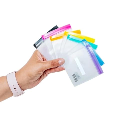 MUMI Mini Zipper Pouch Set – 7 Reusable 3x3” Clear Mesh Zipper Bags with Writable Labels | Small Leak-Proof Small Pouches ...