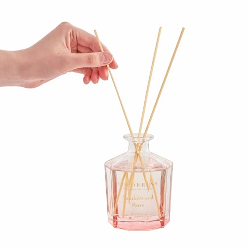 COCORRÍNA Reed Diffuser - Sandalwood Rose 8.5 Fl.oz Flower Reed Diffuser Set with 8 Sticks, Home Fragrance Reed Diffuser f...