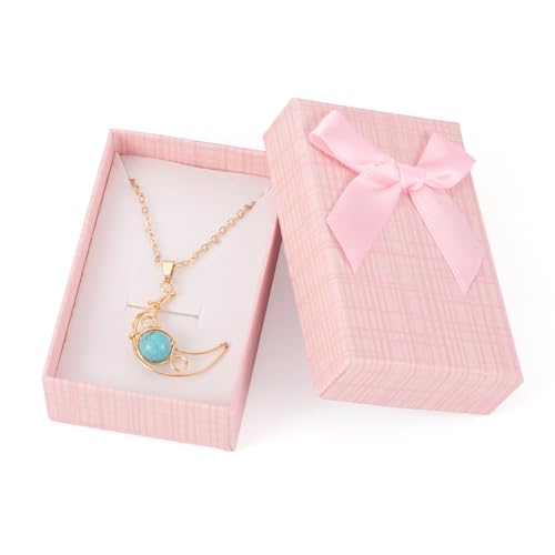 Craftdady 12 pcs Jewelry Gift Box Set Empty Packaging Cases with Bowknot Rectangle Cardboard Paper Jewelry Boxes with Lid ...