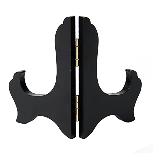 MIUPOO Wooden Display Stand,Black Wooden Photo Holder Stand, Displays Picture Frames, Decorative Plates,Desktop ornaments ...