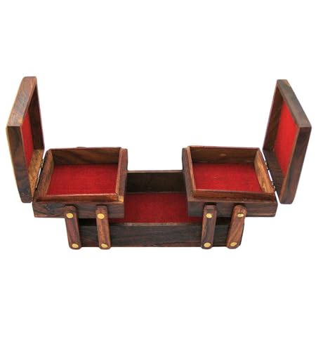 ZYNTIX Wooden Jewelry Organizer - 3 in 1 Jewelry Box with Multiple Compartments for Rings, Necklaces, Earrings - Elegant D...