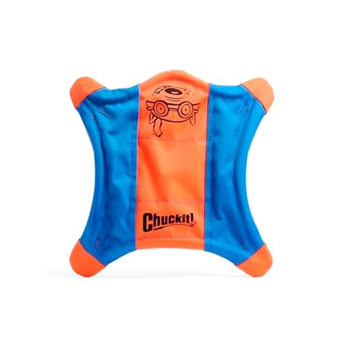 Chuckit! Flying Squirrel Fetch Dog Toy - Water Floating Flyer - Soft and Durable Polyester Canvas Construction - For Mediu...