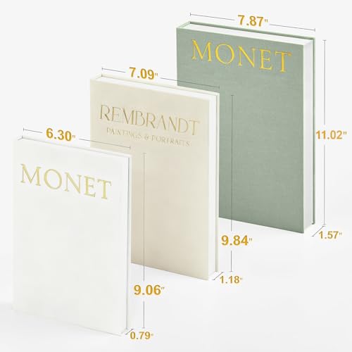 Satlasave Beautiful Decorative Books, Set of 3 Linen Faux Book for Coffee Table, Aesthetic Fake/Faux Books for Home Decor,...