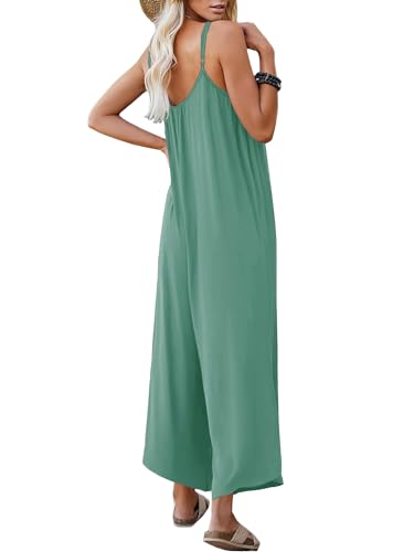STOLKISS Women Casual Jumpsuits Summer Sleeveless Loose Jumpsuit Shoulder Strap Adjustable Long Pants Rompers with Pockets