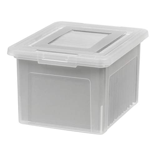 IRIS USA File Box, Plastic File Boxes With Lids, Document Organizer for Letter/Legal File, Document Box, Storage Bin For H...