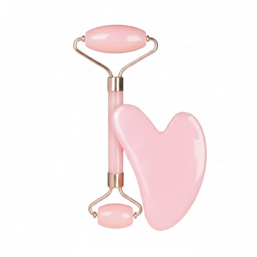 Jade-Style Roller and Gua Sha Set, Cooling Facial Massage Tools, Smooth Resin Skincare Duo for Face & Neck