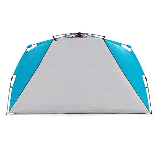 Easthills Outdoors Instant Shader Enhanced Deluxe XL Beach Tent Easy Set Up 4-6 Person Popup Sun Shelter 99" Wide for Fami...