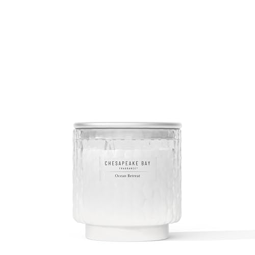 Chesapeake Bay, 11oz Ocean Retreat Scented Candle, Mood Evoking Fragrance, Textured Sea Glass-Inspired Jar, Premium Soy Bl...