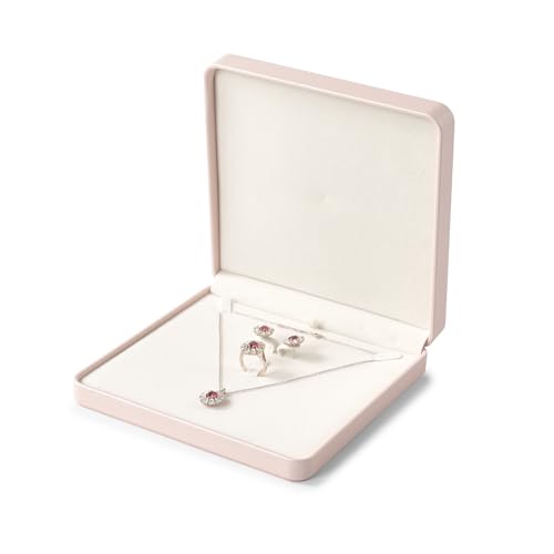 Oirlv Luxury Leather Jewelry Set Box Big Necklace Ring Storage Case Jewelry Gift Box for Bracelet Necklace Earring Ring (P...