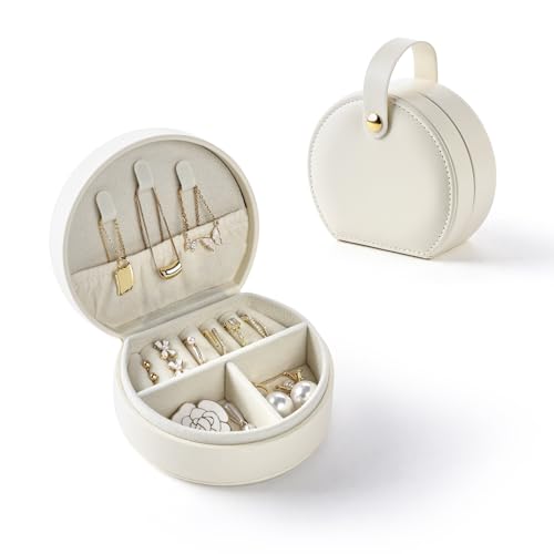 CASEGRACE Small Travel Jewelry Case, Portable Jewelry Organizer Box for Necklace Rings Earrings, Travel Essentials Jewelry...