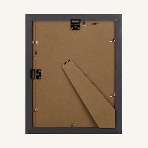 eletecpro 11×14 Diploma Frame for 8.5×11 Degree, Solid Wood with Real Glass, Black & Gold Mat, Wall or Tabletop Display, O...